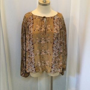 MES DEMOISELLES Floral Top-Drawstring Neck